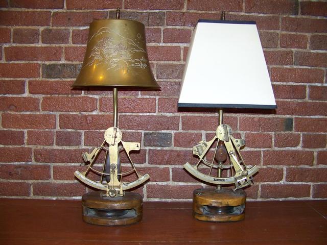 Pair of Sextant & Block Lamps item na5412