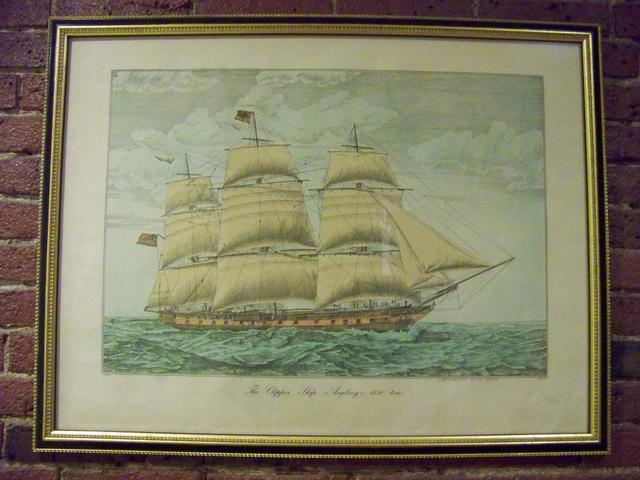 Hand Colored Engraving of Clipper Ship Anglesey item ma5404