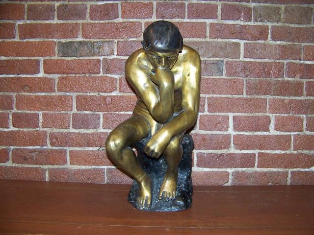 Large Bronze Contemporary Casting of Thinking Man item am5411