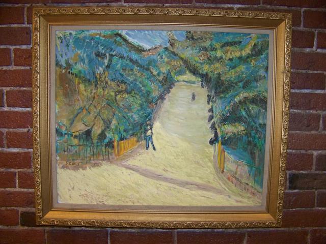 OC Signed S. CACI Village Scene Modern Impressionist item pa5415