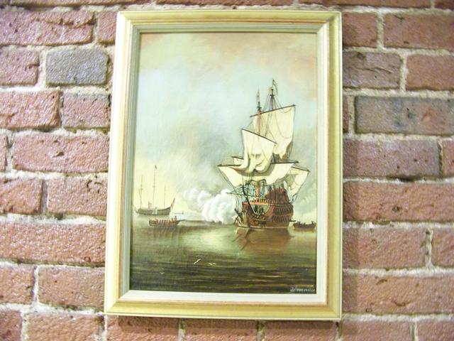 OC Dutch Primitive Harbor Scene Signed J Boumcester item ma5414