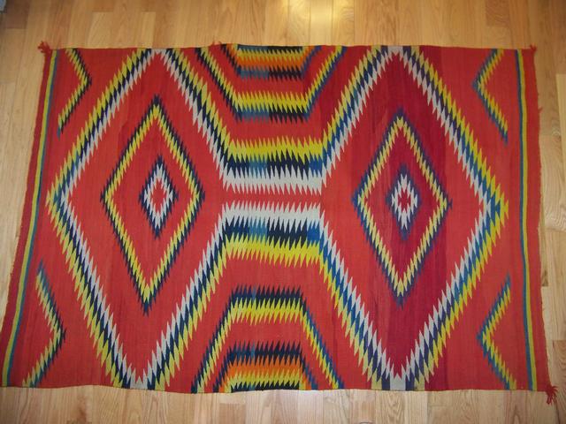 Spectacular Navajo Colorful Eye- Dazzler Rug Circa 1890 item nr5424