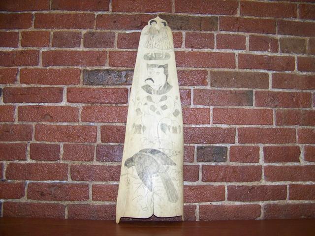 Fine Impressive 19th Century Scrimshaw Whale Pan Bone Section item as5444