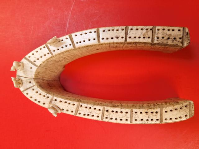 Whale Bone One Of A Kind Cribbage Board 19th Century item as2601