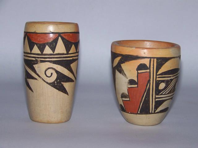 2 Hopi Pottery Cylinders Signed J. Maho  item ai5407